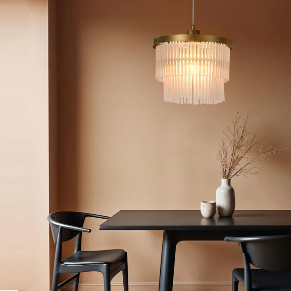 Greer Chandelier Gold & Frosted Glass - LL002CH119