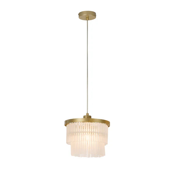 Greer Chandelier Gold & Frosted Glass - LL002CH119