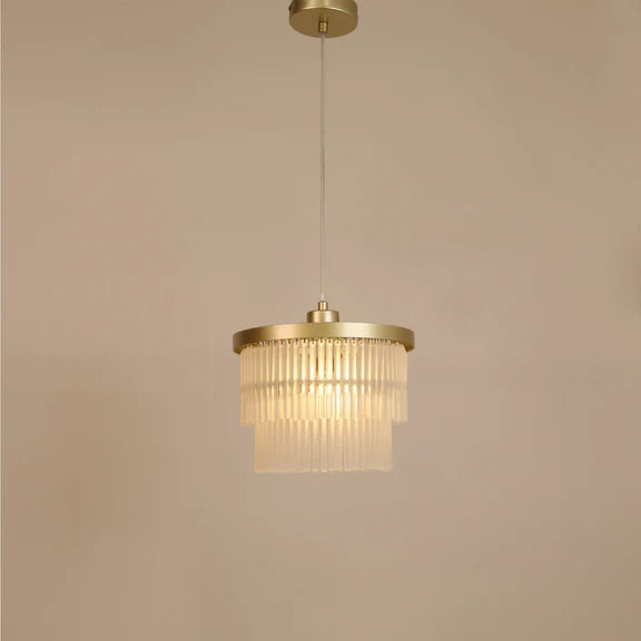 Greer Chandelier Gold & Frosted Glass - LL002CH119