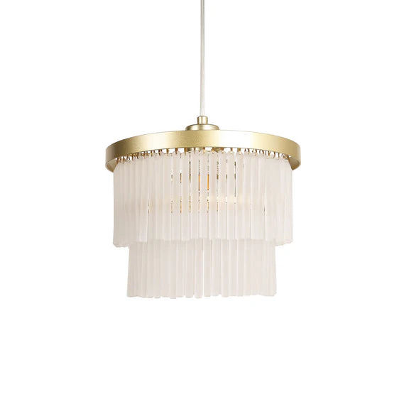Greer Chandelier Gold & Frosted Glass - LL002CH119