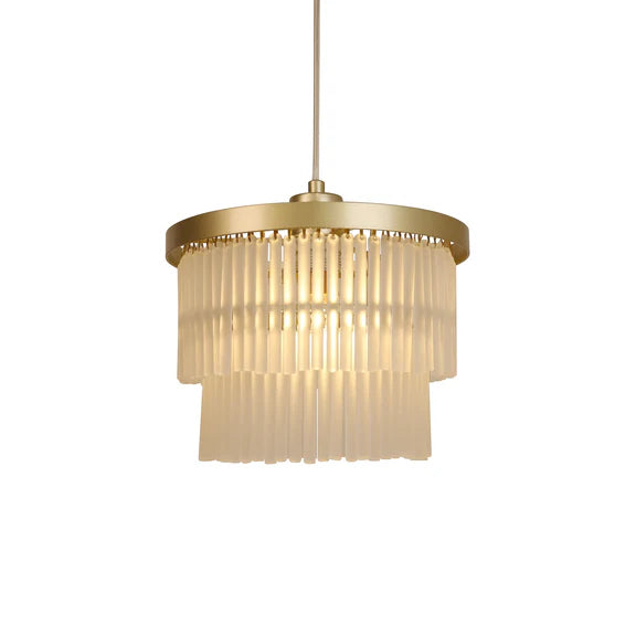 Greer Chandelier Gold & Frosted Glass - LL002CH119