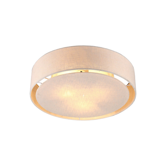 Linea Flush Mount Light White & Linen - LL002CL126