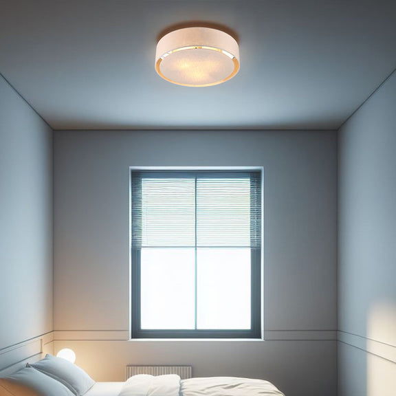 Linea Flush Mount Light White & Linen - LL002CL126