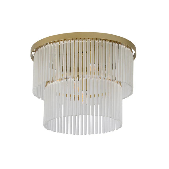 Greer Flush Mount Light Gold & Frosted Glass - LL002CL129