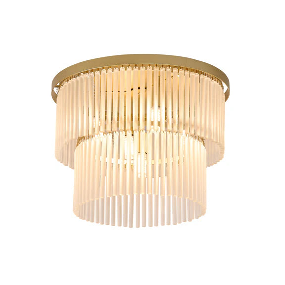 Greer Flush Mount Light Gold & Frosted Glass - LL002CL129