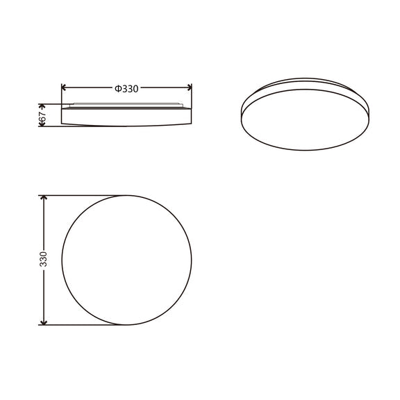 Elaine Medium LED Flush Mount Light 18W Tri Colour White - LL002CL134M