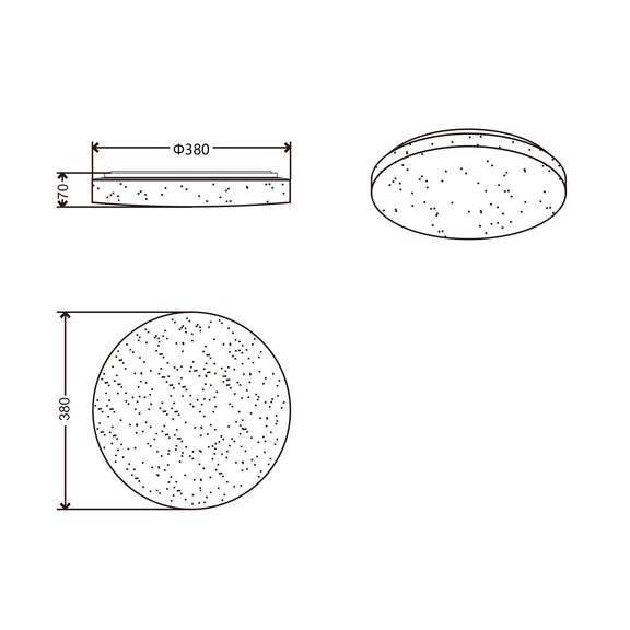 Starry Glow Large LED Flush Mount Light 24W Tri Colour White - LL002CL135L