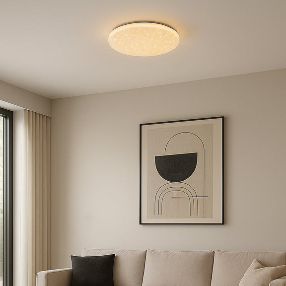 Starry Glow Small LED Flush Mount Light 12W Tri Colour White - LL002CL135S