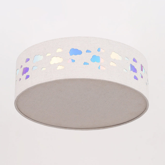 Kiki Cloud Pattern LED Flush Mount Light 15.5W White & Linen - LL002CL137C
