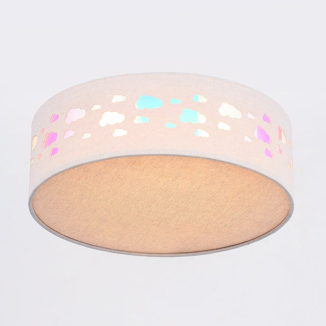 Kiki Cloud Pattern LED Flush Mount Light 15.5W White & Linen - LL002CL137C