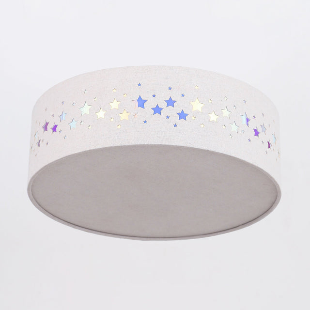 Kiki Star Pattern LED Flush Mount Light 15.5W White & Linen - LL002CL137S