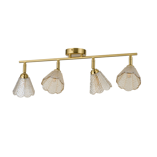Coraline Linear Semi Flush Mount Light Brass & Champagne - LL002CL138CH