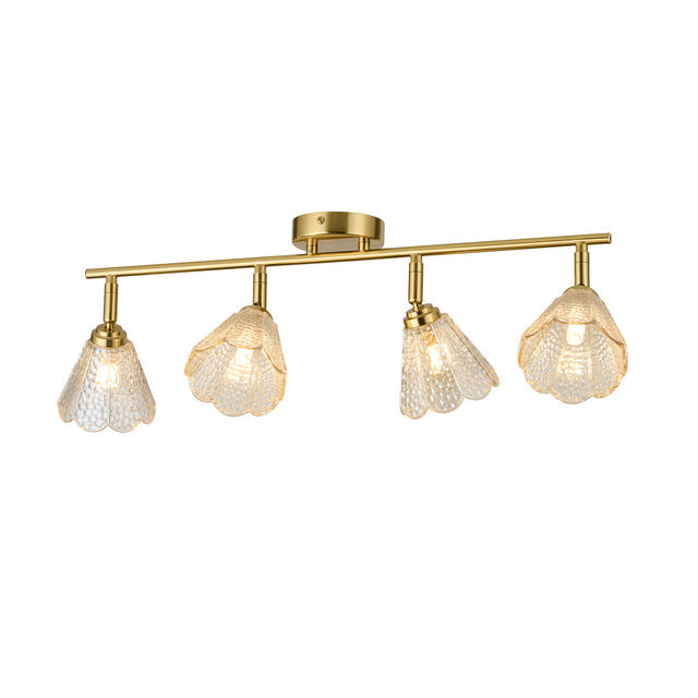 Coraline Linear Semi Flush Mount Light Brass & Champagne - LL002CL138CH