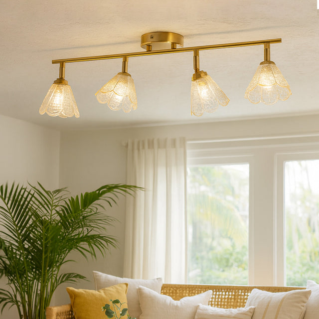 Coraline Linear Semi Flush Mount Light Brass & Champagne - LL002CL138CH