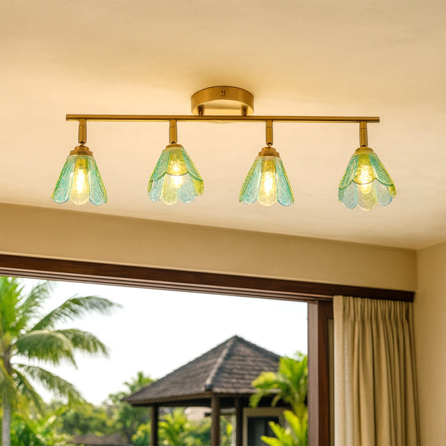 Coraline Linear Semi Flush Mount Light Brass & Multicolour - LL002CL138MC