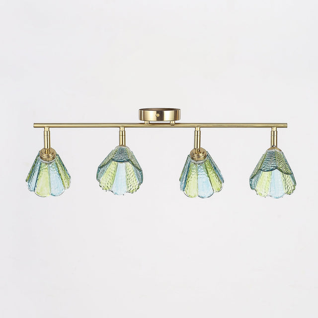 Coraline Linear Semi Flush Mount Light Brass & Multicolour - LL002CL138MC