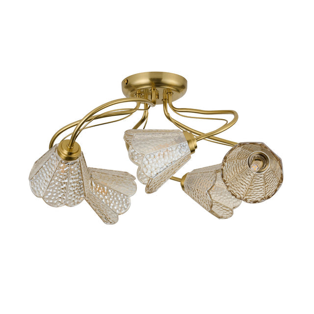 Coraline Semi Flush Mount Light Brass & Champagne - LL002CL139CH