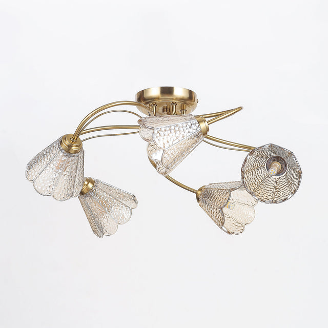 Coraline Semi Flush Mount Light Brass & Champagne - LL002CL139CH