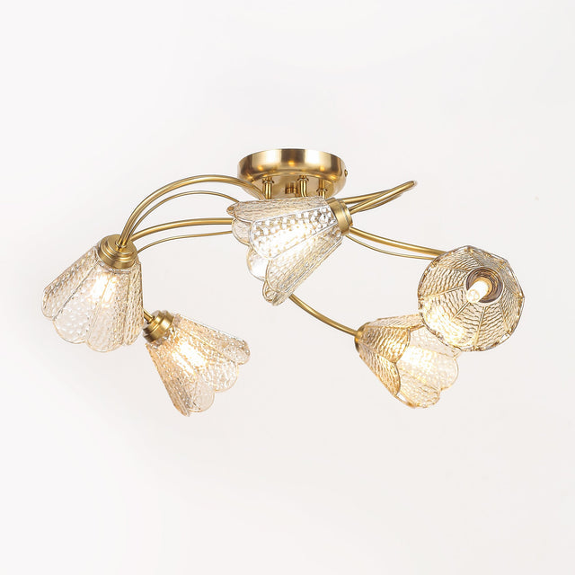 Coraline Semi Flush Mount Light Brass & Champagne - LL002CL139CH