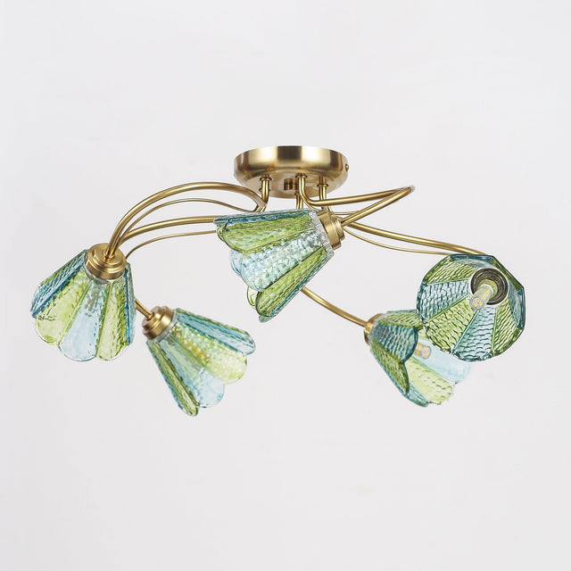 Coraline Semi Flush Mount Light Brass & Multicolor - LL002CL139MC