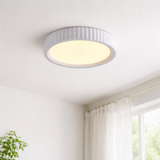 Mallory Plaster LED Small Ceiling Light 20W 3CCT White - LL002CL141S