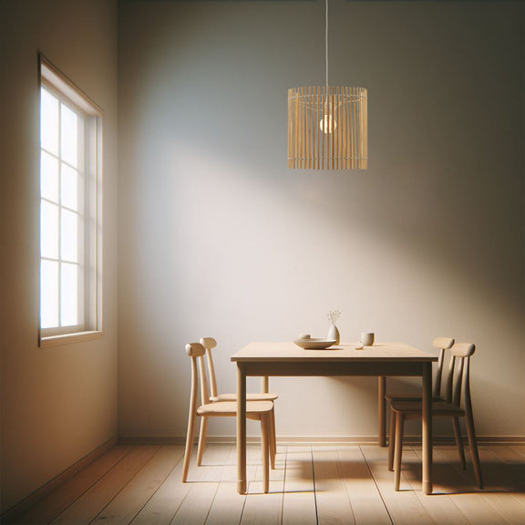 Bree Bamboo Pendant Light Cream & Natural - LL002PL135