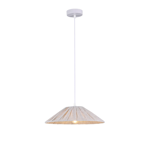 Pamela Small Pendant Light White & Linen - LL002PL136S
