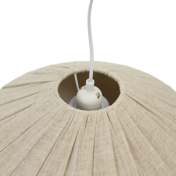 Pamela Large Pendant Light White & Linen - LL002PL136L