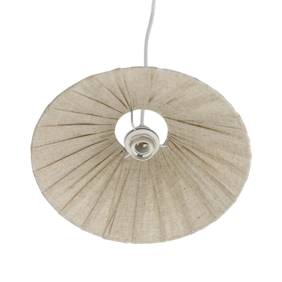 Pamela Small Pendant Light White & Linen - LL002PL136S