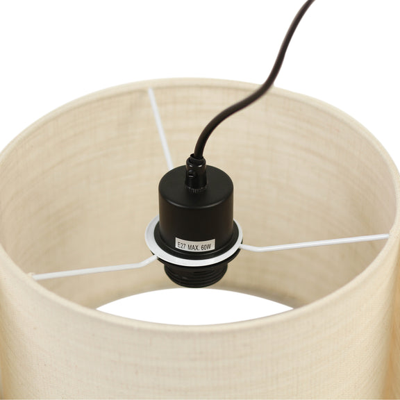 Linea 3 Lights Pendant Light Black & Linen - LL002PL139