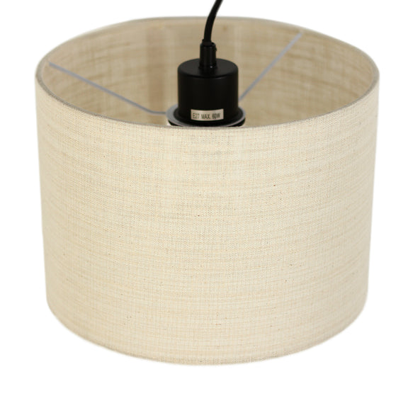 Linea 3 Lights Pendant Light Black & Linen - LL002PL139