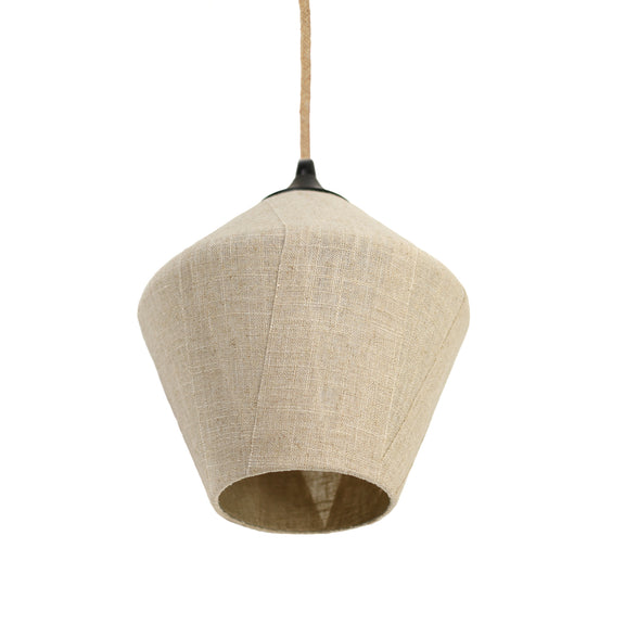 Vespera Diamond Pendant Light Black & Linen - LL002PL141
