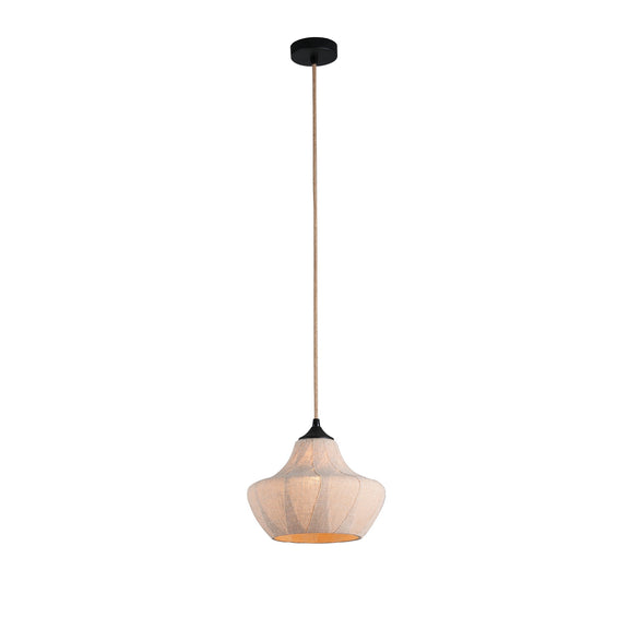 Winslow Pendant Light Black & Linen - LL002PL142