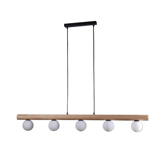 Evie Pendant Light Matt Black & Opal - LL002PL157