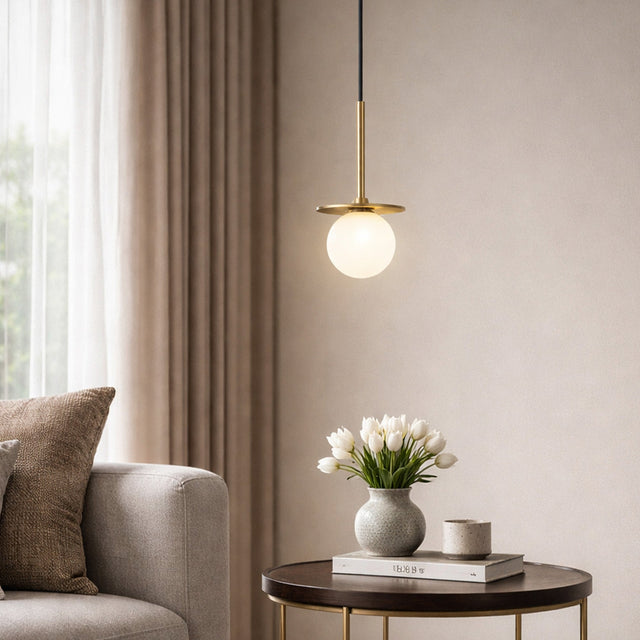 Ophelia Pendant Light Brass & Opal - LL002PL169