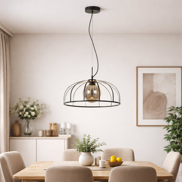 Calista LED Pendant Light 30W 3000K Black & Smoky - LL002PL171B