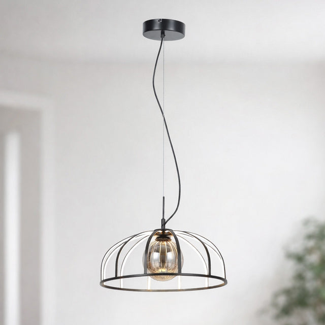 Calista LED Pendant Light 30W 3000K Black & Smoky - LL002PL171B