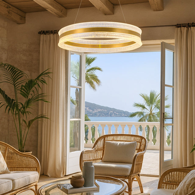Apex LED Halo Pendant Light 38W 3CCT Brass - LL002PL172