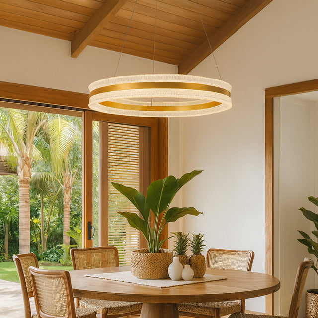 Apex LED Halo Pendant Light 38W 3CCT Brass - LL002PL172