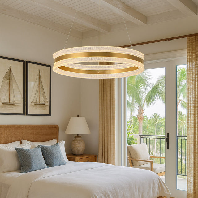 Apex LED Halo Pendant Light 38W 3CCT Brass - LL002PL172