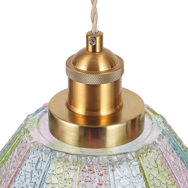 Sylvia Pendant Light Brass & Multicolour - LL002PL174MC