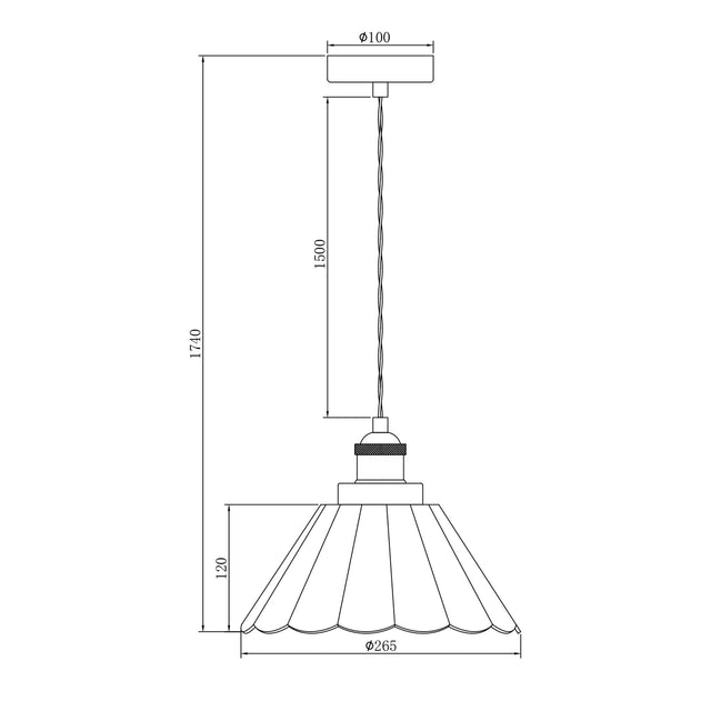 Sylvia Pendant Light Brass & Multicolour - LL002PL174MC