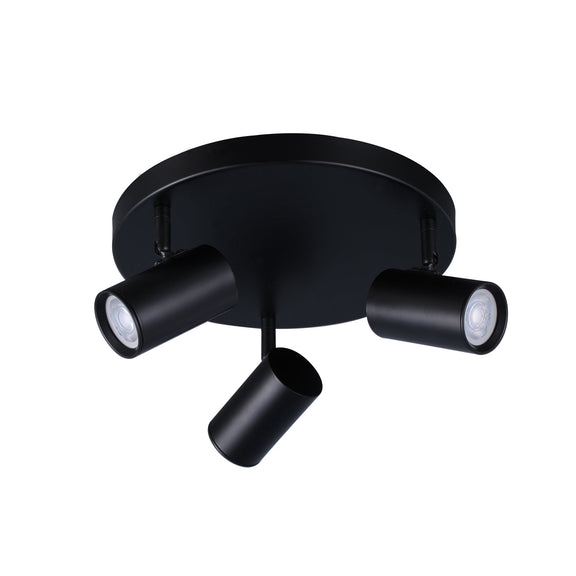 Brianna 3 Light Round Spot Light Matt Black - LL002SL008B