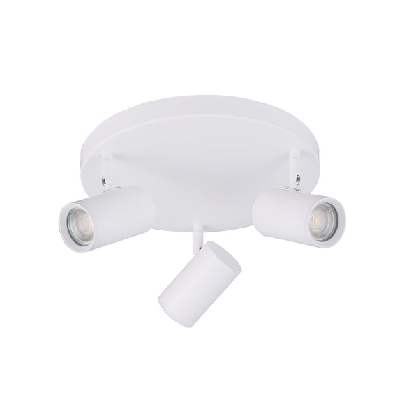 Brianna 3 Light Round Spot Light Matt White - LL002SL008W