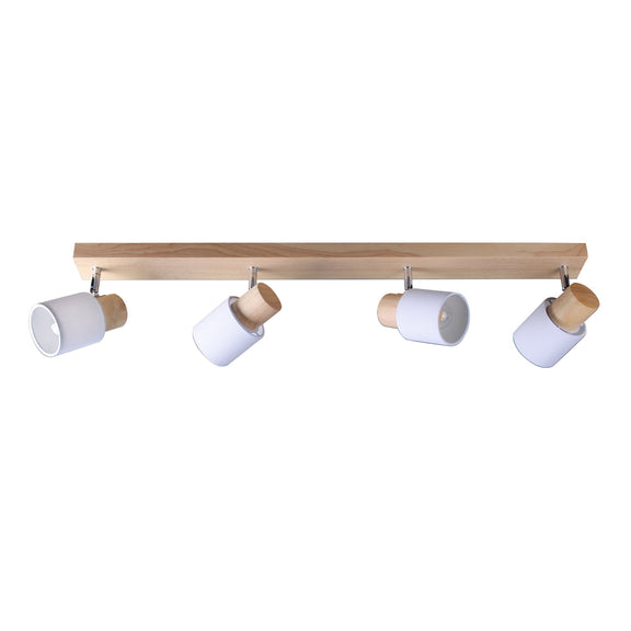 Daphne 4 Light Spot Light White & Timber - LL002SL012
