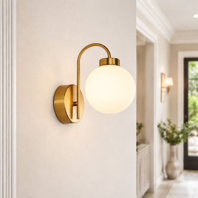 Rhea Rechargeable LED Wall Light 2W 3CCT Brass & Opal - LL002WL017W