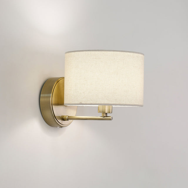Clarissa Rechargeable LED Wall Light 2W 3CCT Antique Brass & Linen - LL002WL018AB