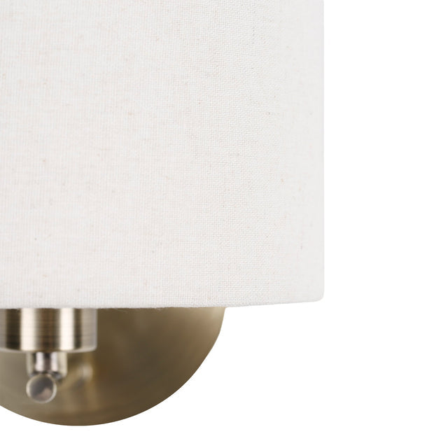 Clarissa Rechargeable LED Wall Light 2W 3CCT Antique Brass & Linen - LL002WL018AB