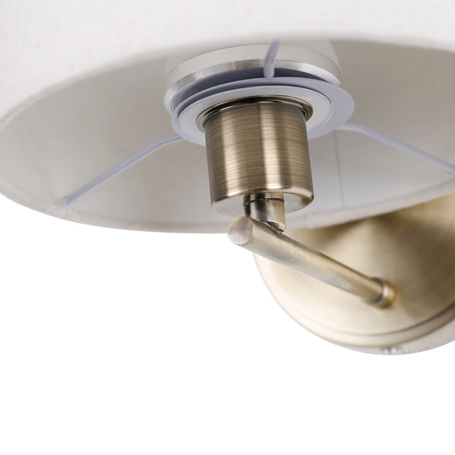 Clarissa Rechargeable LED Wall Light 2W 3CCT Antique Brass & Linen - LL002WL018AB