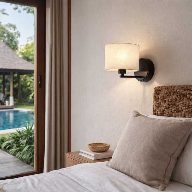 Clarissa Rechargeable LED Wall Light 2W 3CCT Matte Black & Linen - LL002WL018B